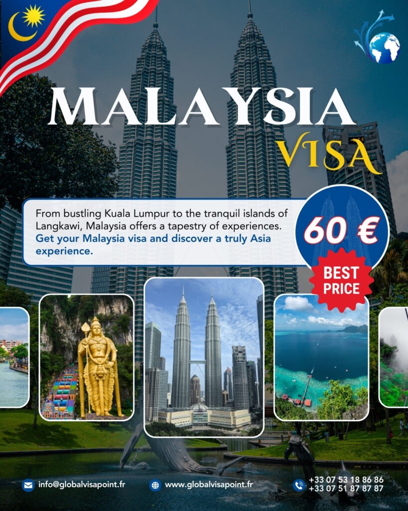 Malaysia Visa Red Outline